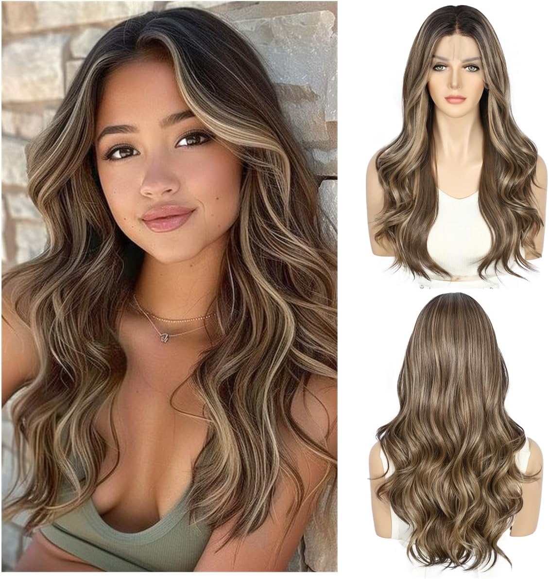 Sapphirewigs Bruine Golvende Kantpruik - 32% Korting!