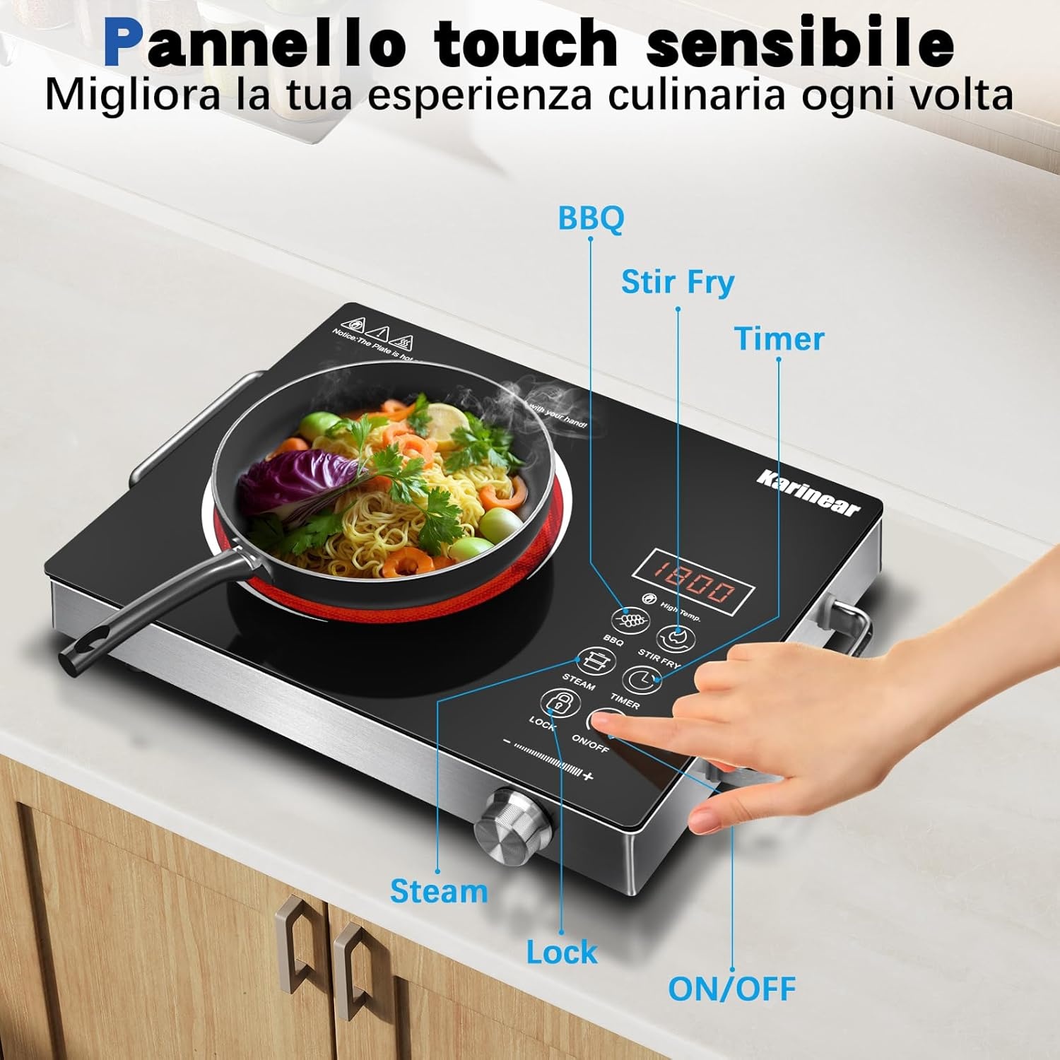 Karinear Keramische Kookplaat: Draagbaar, 2000W, 32% Korting