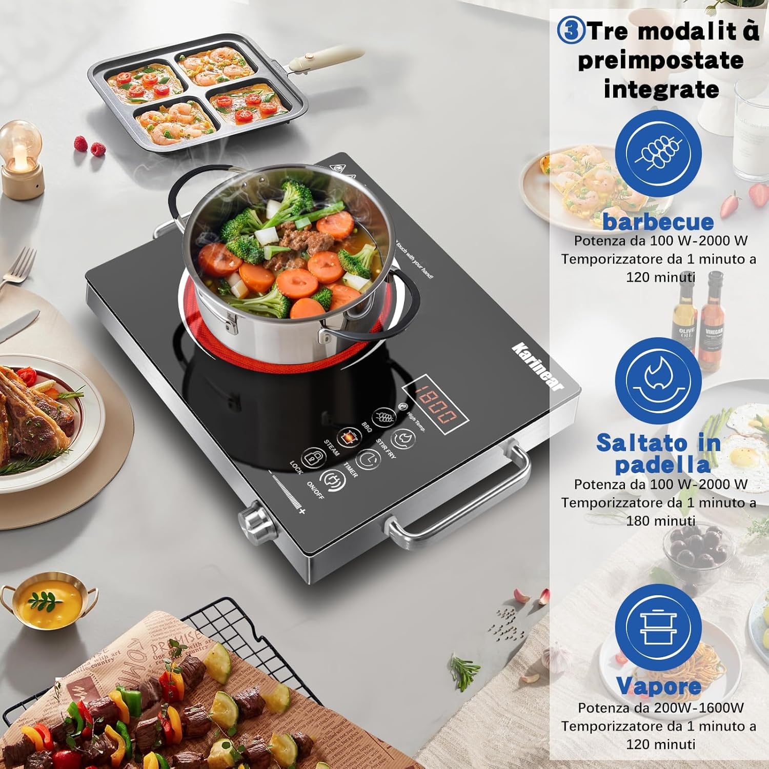 Karinear Keramische Kookplaat: Draagbaar, 2000W, 32% Korting