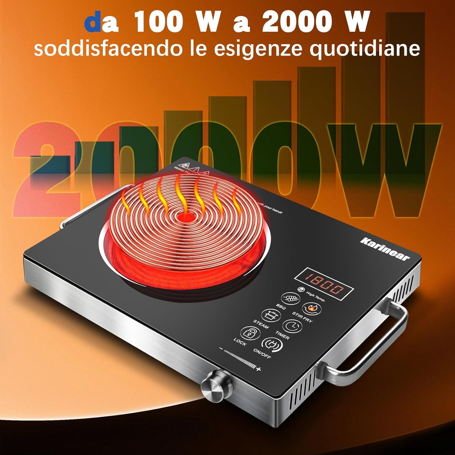 Karinear Keramische Kookplaat: Draagbaar, 2000W, 32% Korting