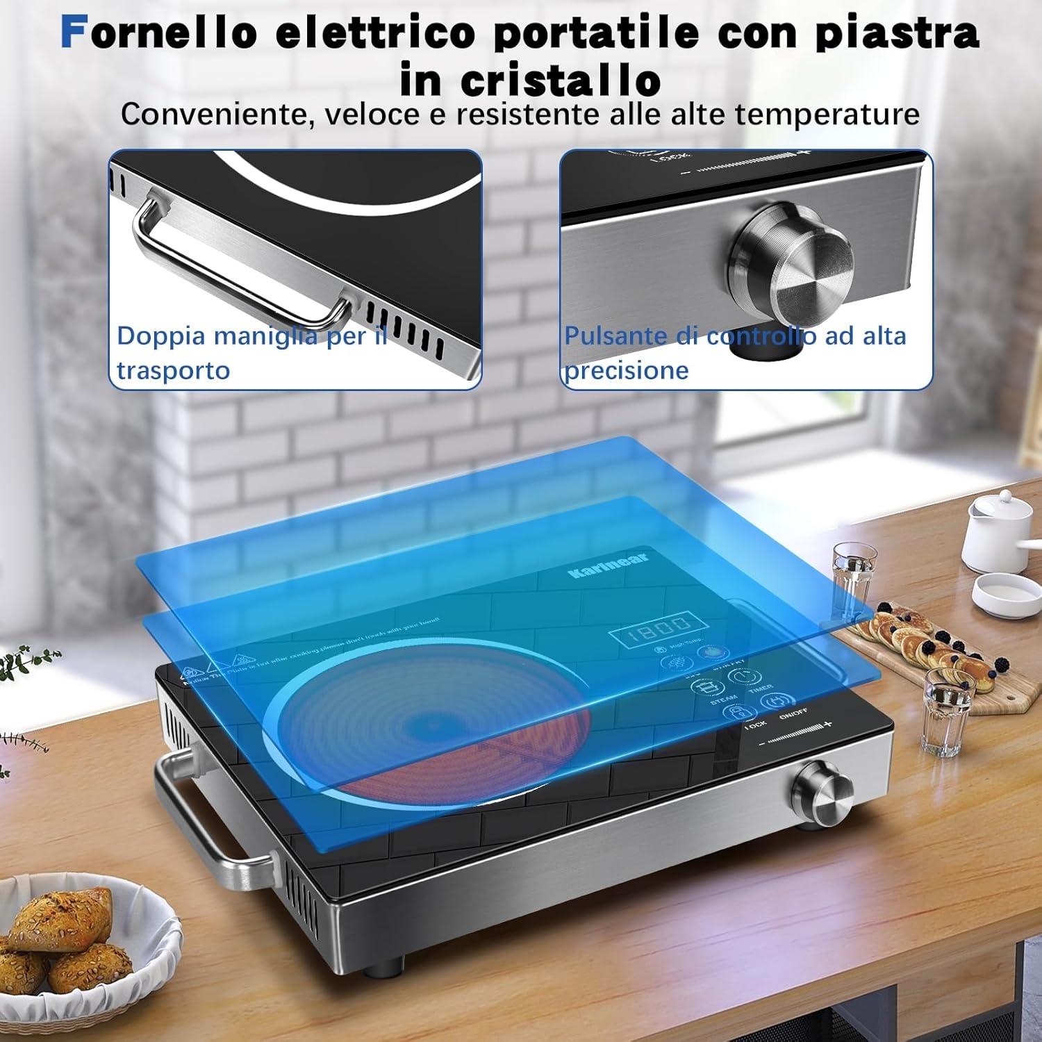 Karinear Keramische Kookplaat: Draagbaar, 2000W, 32% Korting