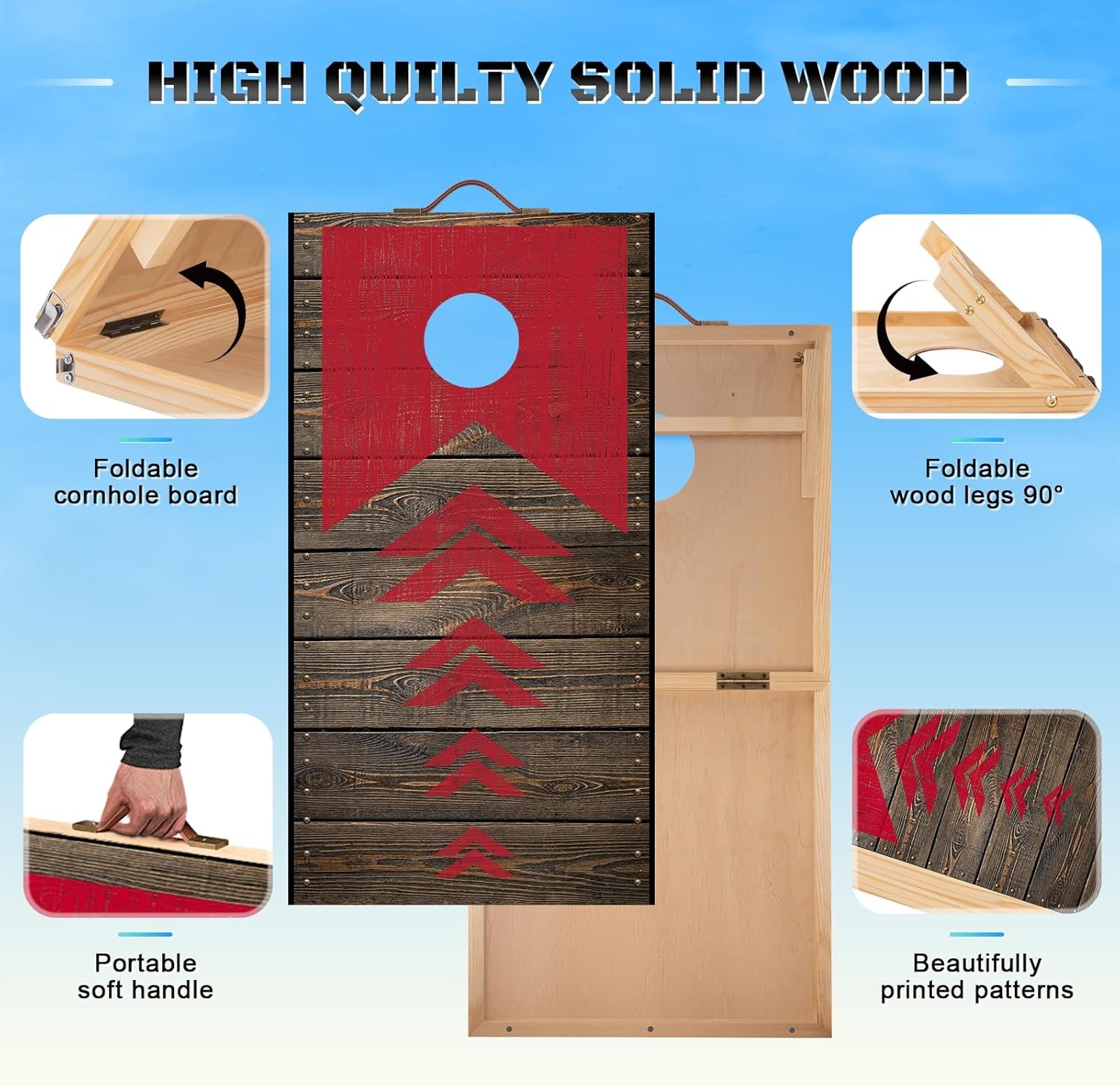 Opvouwbaar Cornhole Spel + 8 Bean Bags | 31% Korting