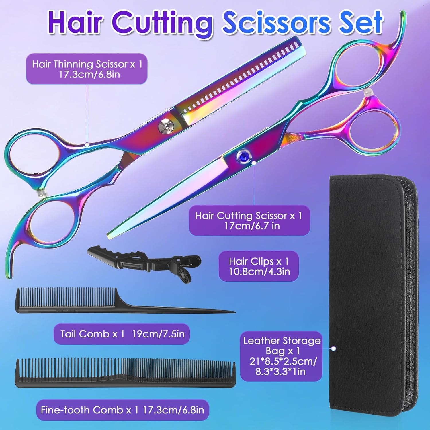 Lictin Kappersschaar Set RVS met Kam - 26% Korting