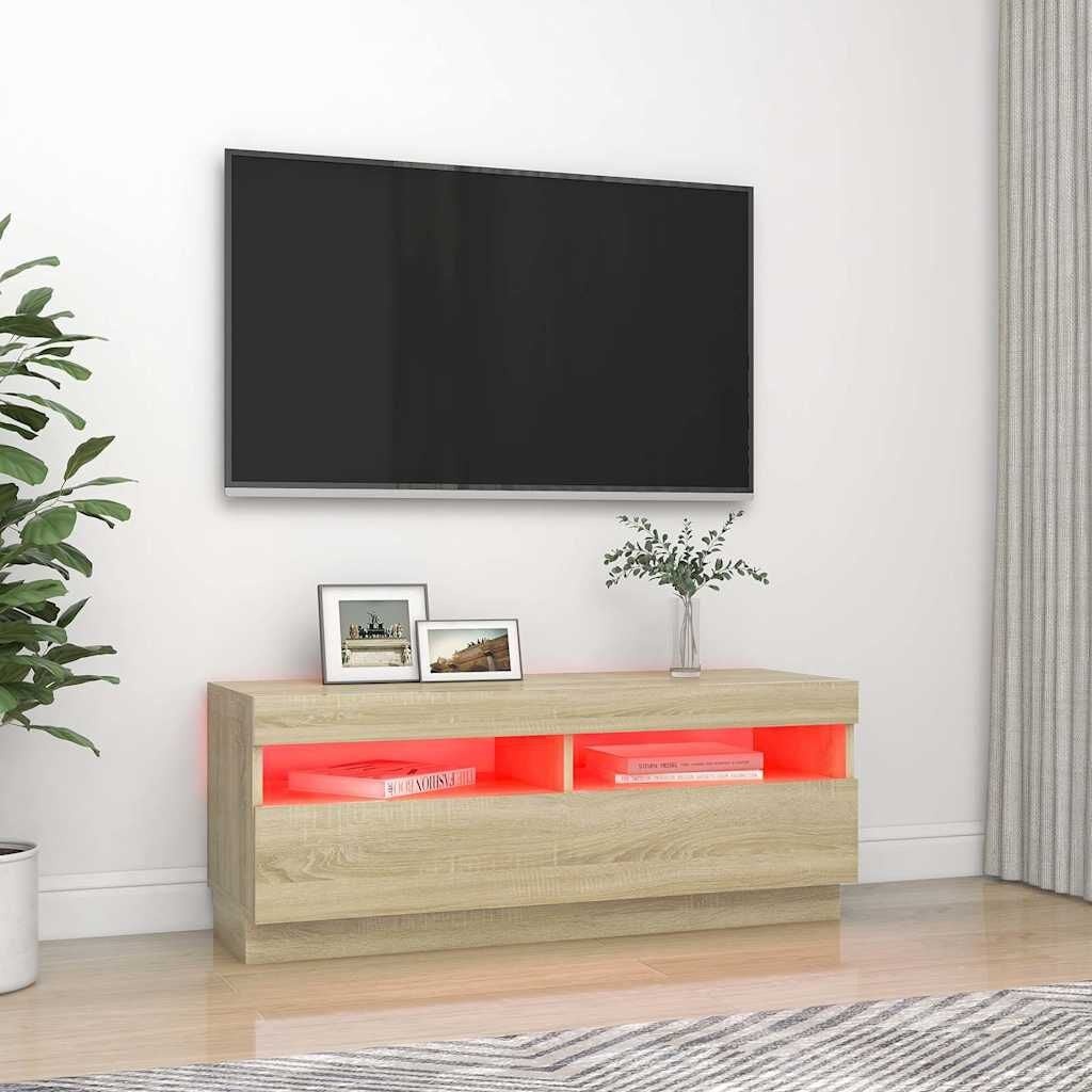 vidaXL TV-meubel Sonoma Eiken (100cm) met LED - 39% Korting!