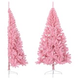 Roze Kunstkerstboom Half 210cm met Standaard - 48% Korting!