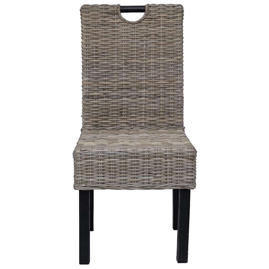 vidaXL Eetkamerstoelen Kubu Rattan & Mangohout - Set van 2 (36% korting)