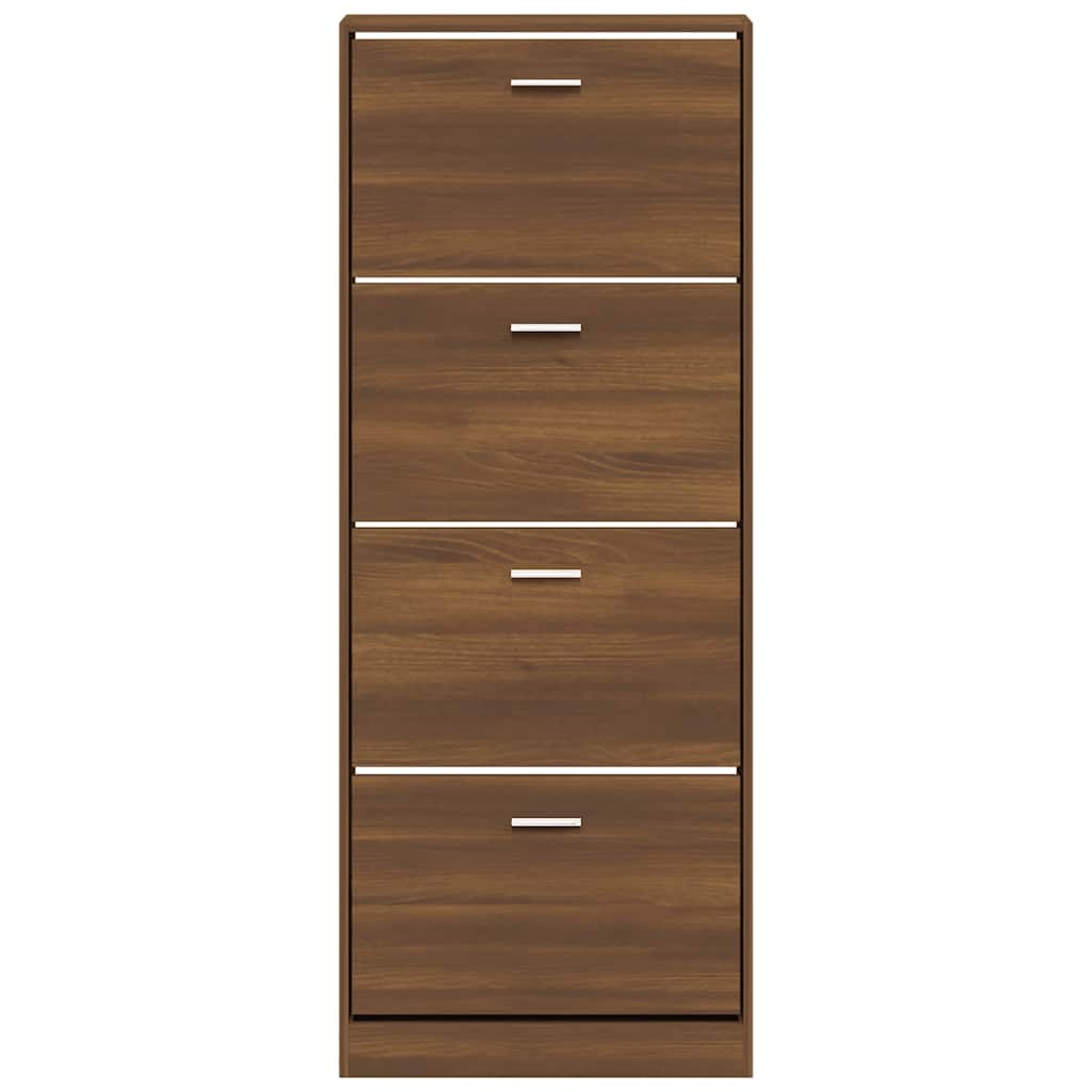 vidaXL Schoenenkast 59x17x150 cm bewerkt hout bruin eikenkleur