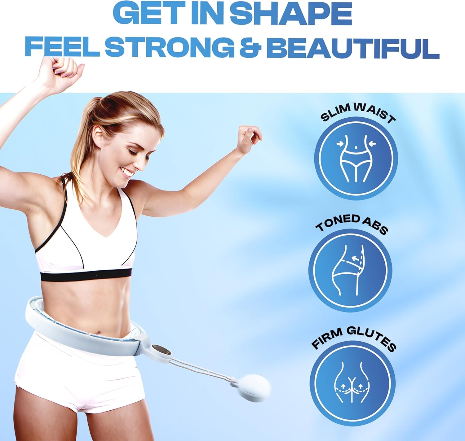 Verstelbare Smart Hula Hoop met Gewicht (70-110 cm) - Zwart/Grijs