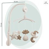 Baby's Only - Muziekmobiel baby Heaven - Boxmobiel - Clay/Warm Linen - Gebreide figuurtjes - Muziek speelgoed - Melodie 'It's a small world'