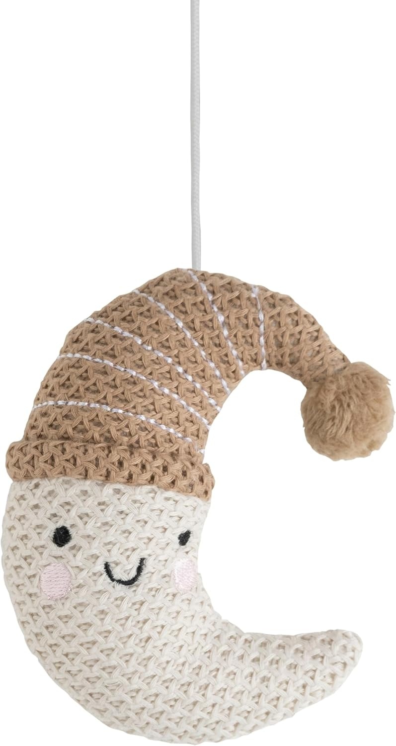 Baby's Only - Muziekmobiel baby Heaven - Boxmobiel - Clay/Warm Linen - Gebreide figuurtjes - Muziek speelgoed - Melodie 'It's a small world'