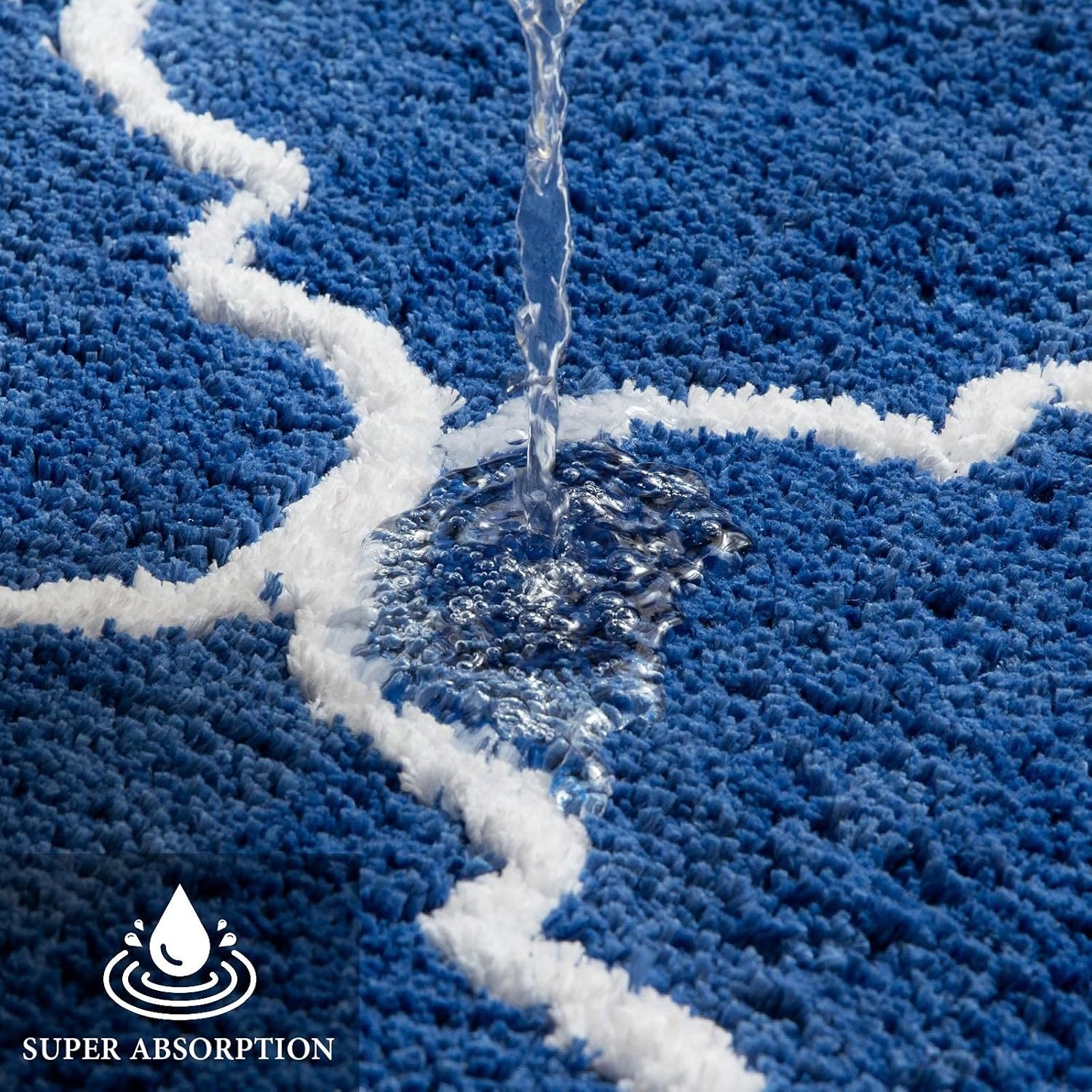 MIULEE Badkamermat Donkerblauw - 60x90CM - 28% Korting