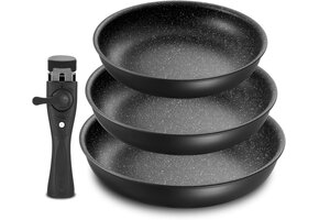 Fadware Koekenpannenset 4-Delig met Afneembaar Handvat - 32% Korting