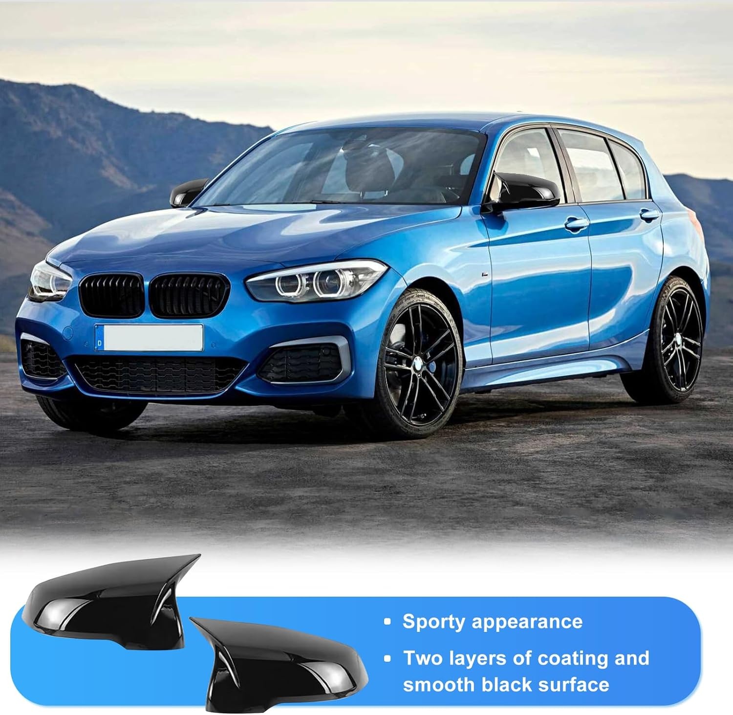 Spiegelkappen Set voor BMW 1 Serie F40/F53, 2 Serie F44, X1 F48/F49, X2 F39 en Toyota GR Supra