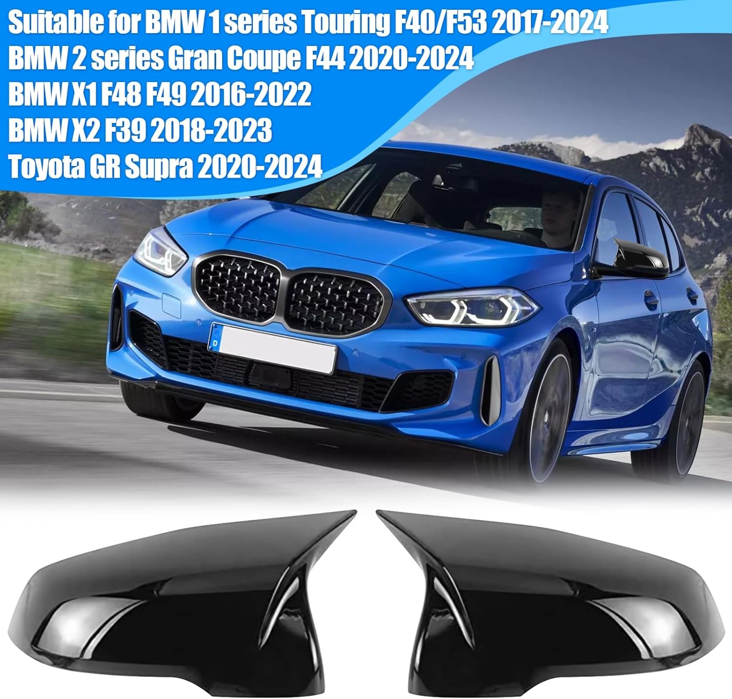 Spiegelkappen Set voor BMW 1 Serie F40/F53, 2 Serie F44, X1 F48/F49, X2 F39 en Toyota GR Supra