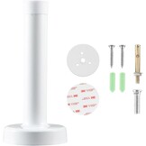 Deurstopper RVS Wit 25 cm - Zonder Boren, Met Rubber Ring