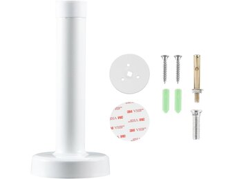 Deurstopper RVS Wit 25 cm - Zonder Boren, Met Rubber Ring