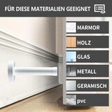 Deurstopper RVS Wit 25 cm - Zonder Boren, Met Rubber Ring