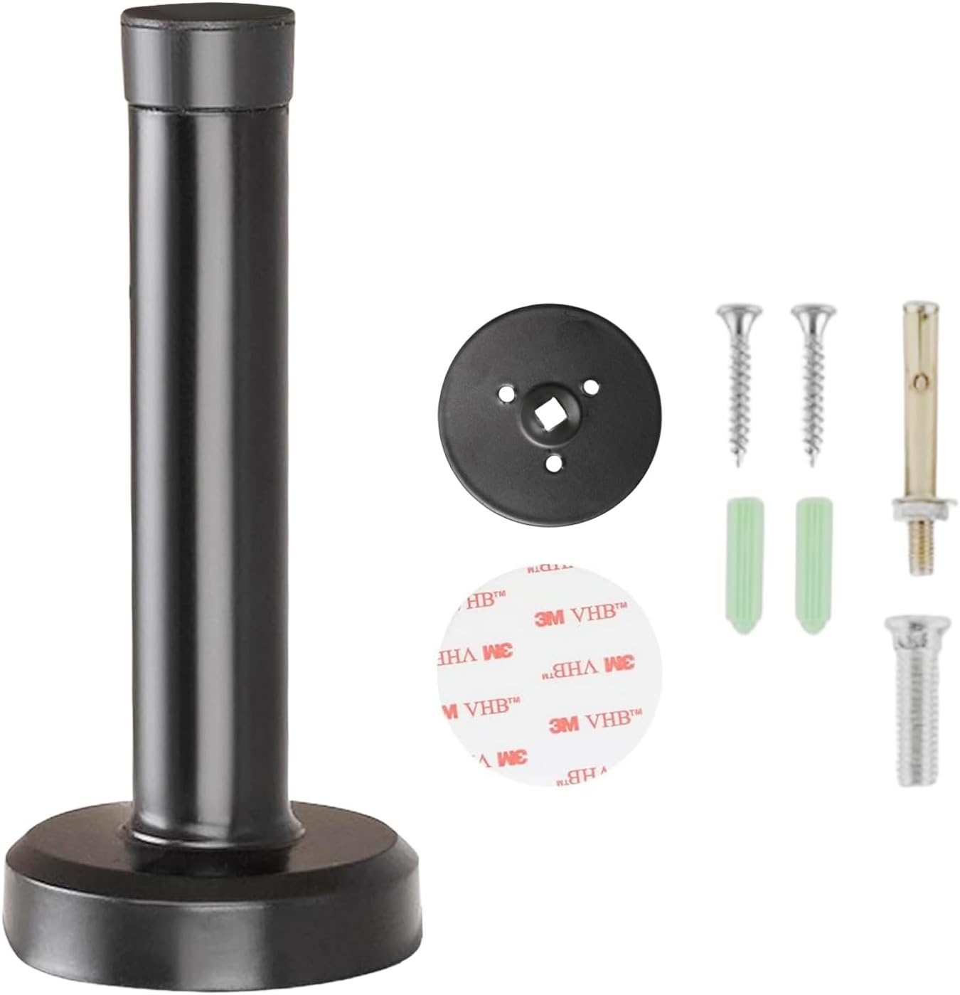 Deurstopper RVS Wit 25 cm - Zonder Boren, Met Rubber Ring