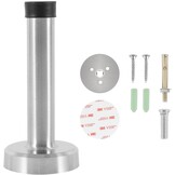 Deurstopper RVS Wit 25 cm - Zonder Boren, Met Rubber Ring