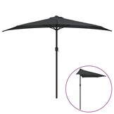 vidaXL Balkonparasol half met aluminium paal 300x155 cm antraciet