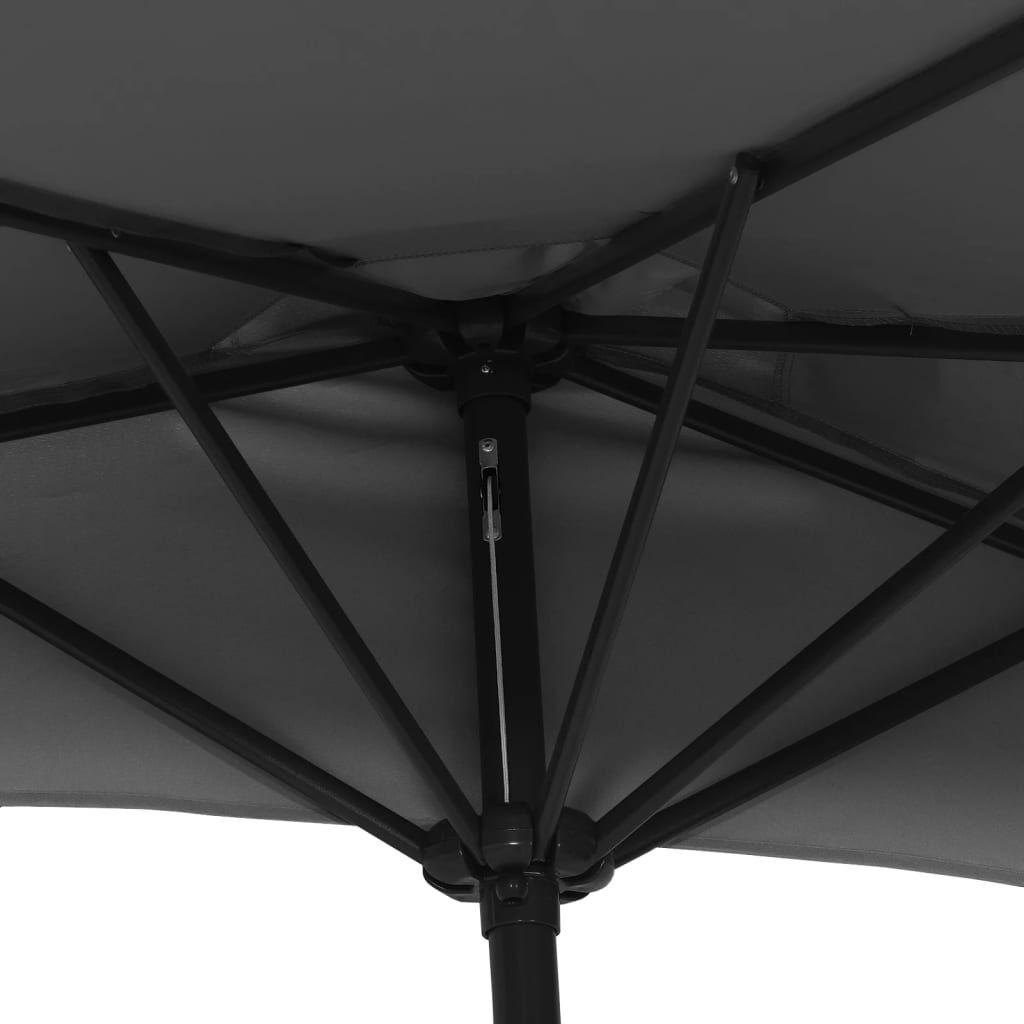 vidaXL Balkonparasol half met aluminium paal 300x155 cm antraciet