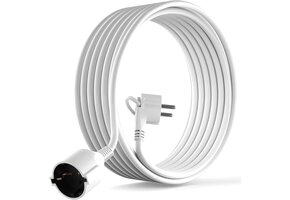 MutecPower 5m Wit Schuko Verlengsnoer met Platte Stekker - 33% Korting