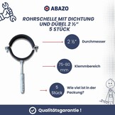 5x Stalen Pijpklem 75-80mm met Afdichting - 34% Korting!