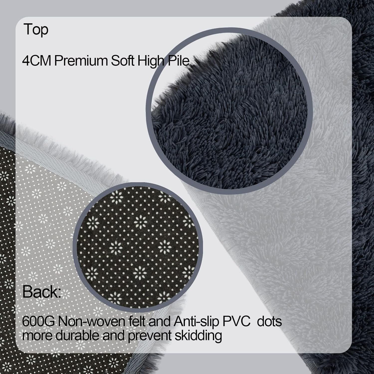 CHOSHOME Zacht Rechthoekig Tapijt Grijs - 43% Korting