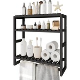 Bamworld Bamboe Badkamerrek 3-Laags Zwart - 50% Korting!