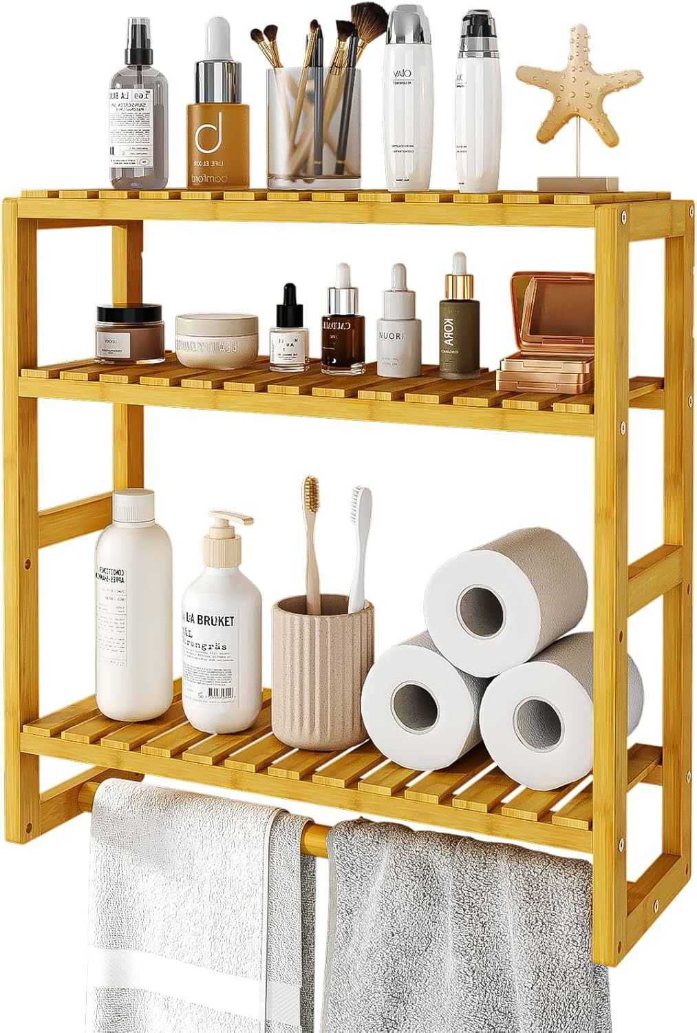 Bamworld Bamboe Badkamerrek 3-Laags Zwart - 50% Korting!