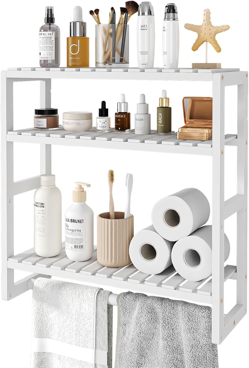 Bamworld Bamboe Badkamerrek 3-Laags Zwart - 50% Korting!