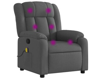 VidaXL Massagestoel Donkergrijs Stof - 41% Korting!