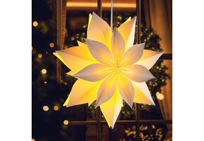 Kerstster Decoratie Wit/Rood 45cm - 55% Korting!