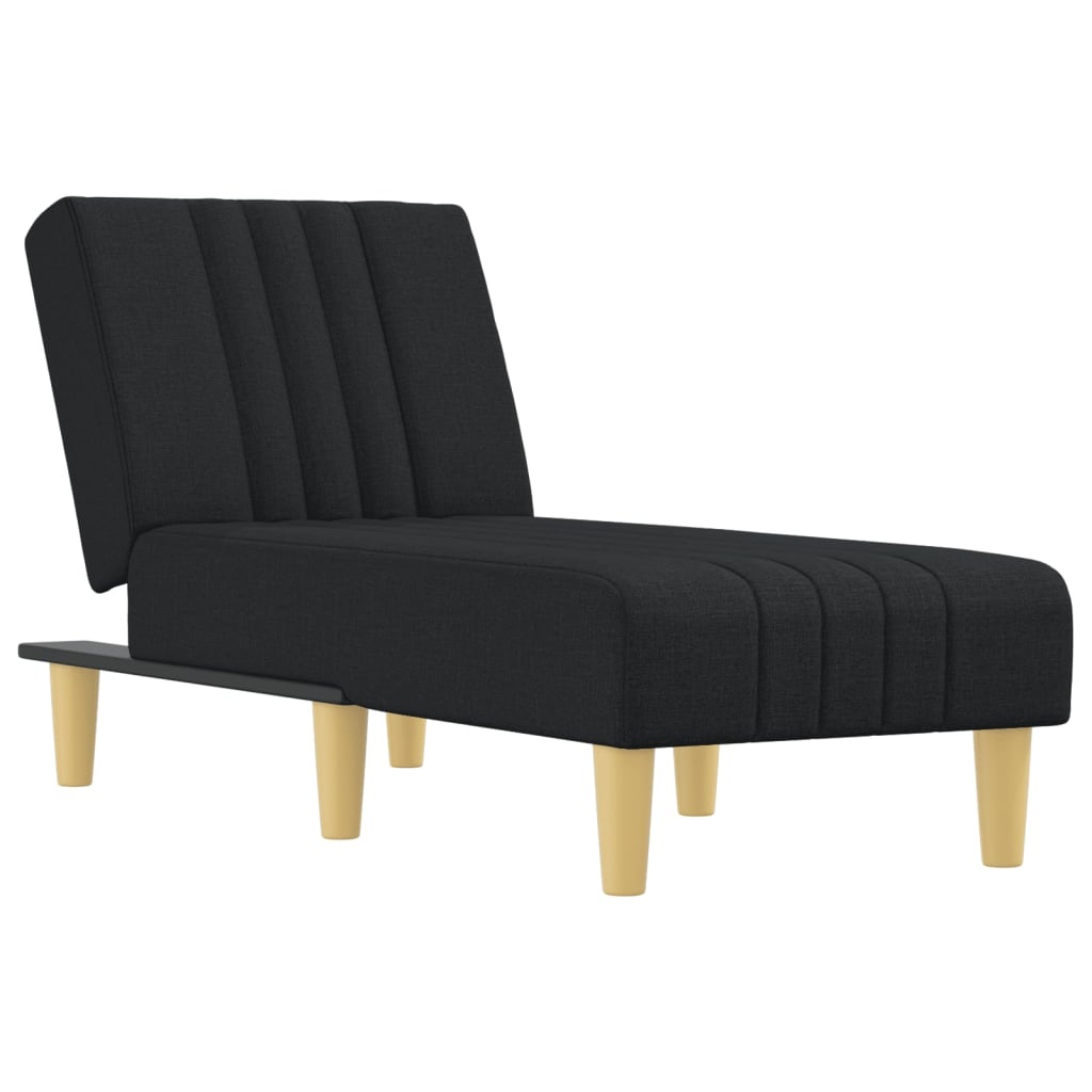 VidaXL Chaise Longue Stof Zwart - 58% Korting