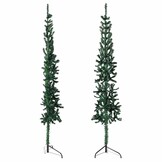 vidaXL Kunstkerstboom Halfrond Smal 120cm Groen - 20% Korting