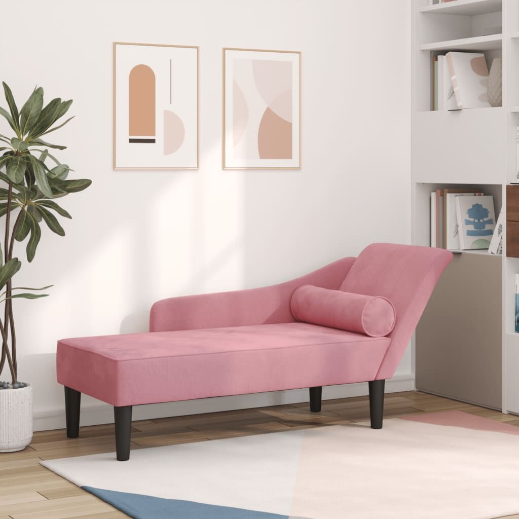 VidaXL Fluwelen Chaise Longue Roze - 58% Korting!