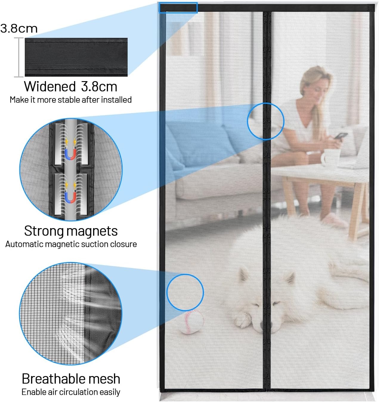 Magnetische Balkondeur Hor - 95x220cm - 26% Korting