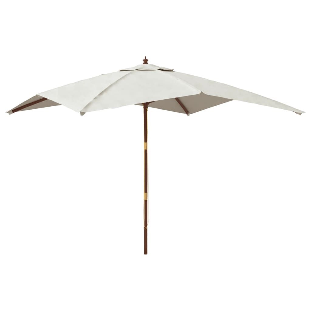 vidaXL Parasol Hout 300x300cm Zandkleurig - 39% Korting!