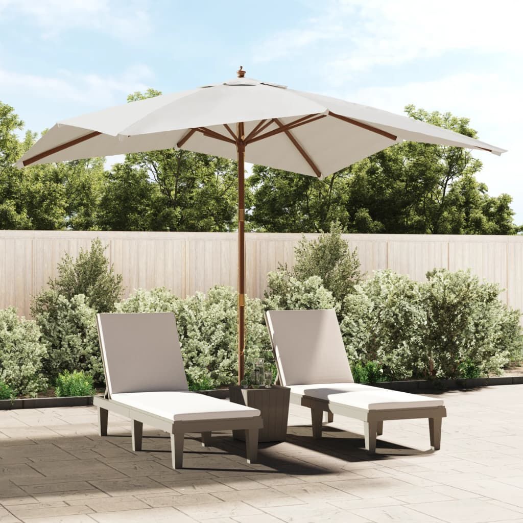 vidaXL Parasol Hout 300x300cm Zandkleurig - 39% Korting!