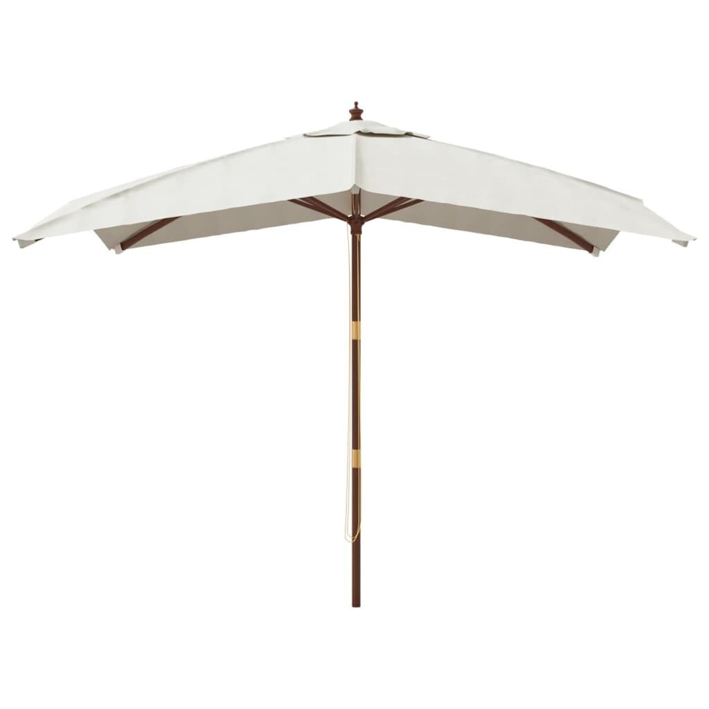 vidaXL Parasol Hout 300x300cm Zandkleurig - 39% Korting!