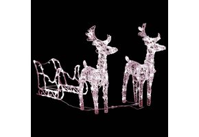 vidaXL Rendieren & Slee Kerstdecoratie (130cm, 160 LED's) - 39% Korting!