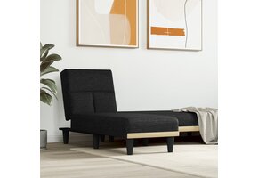 vidaXL Chaise Longue Stof Zwart - 52% Korting