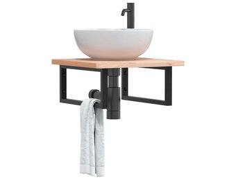 vidaXL Wandbeugels Wasbak Zwart (2 stuks) - 50% Korting!