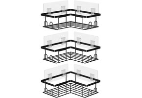 Doucheplank Hoek Zwart (3 Stuks) - 39% Korting!