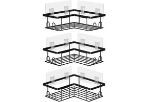 Hoekdoucheplank Zwart (3 Stuks) - 39% Korting
