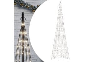 vidaXL LED Kerstboom Vlaggenmast 1534 LEDs Koud Wit - 52% Korting!