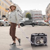 Extra Grote Huisdierendrager met Wielen (Grijs) - 34% Korting!