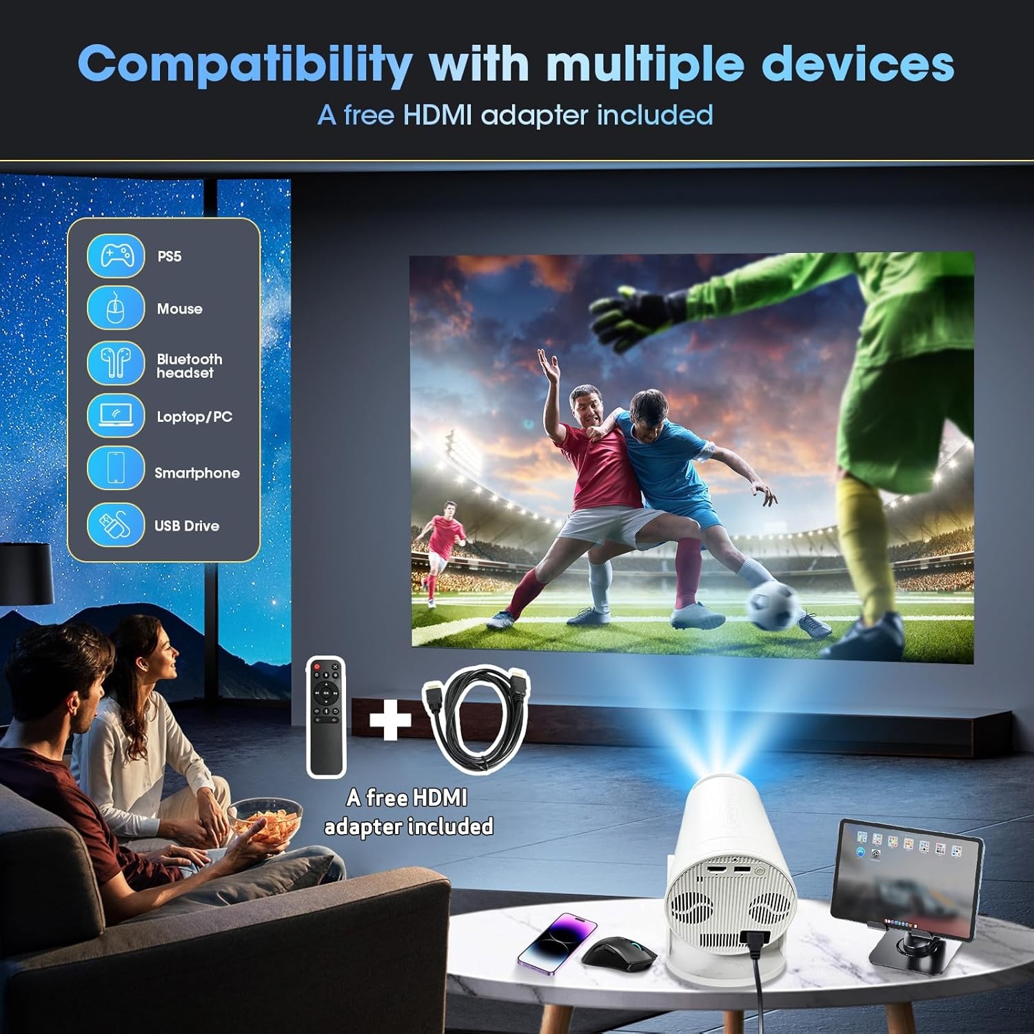 Weelikeit 4K Mini Projector met Luidspreker - 34% Korting!