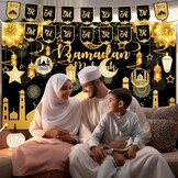 Grote Ramadan Banner Zwart - 28% Korting