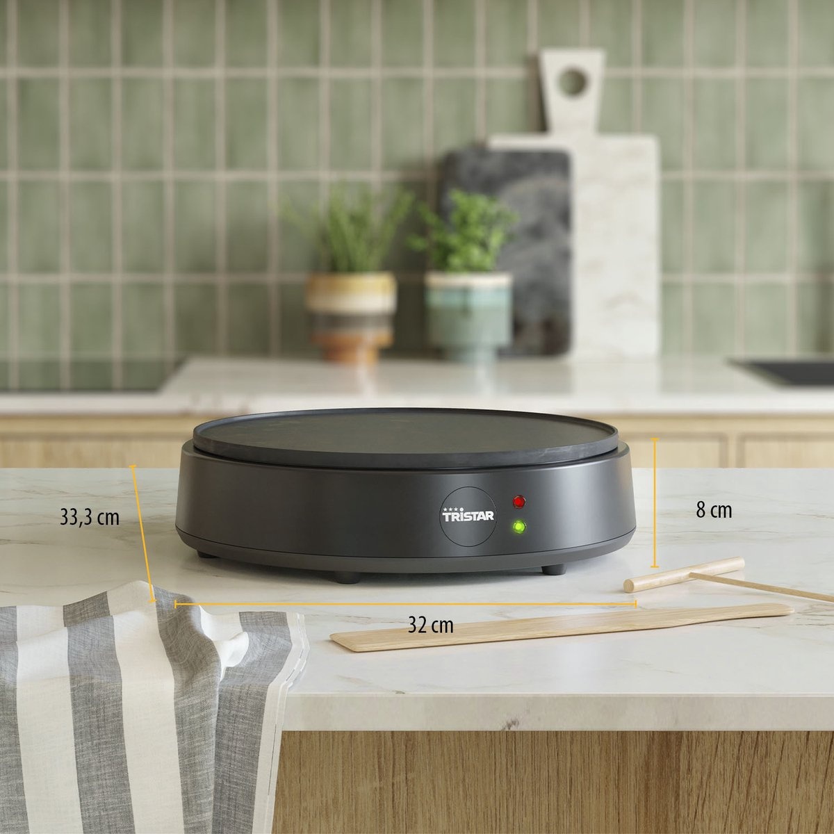 Tristar Pannenkoekenmaker Crêpemaker BP-2627 - 1200W - 30cm - Zwart - 33% Korting